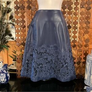 NWT$318 Johnny Was Jade Portia Vegan Leather Midi Skirt SMALL Sample